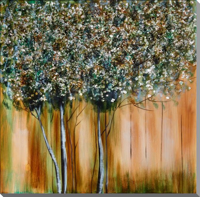 Paintings on canvas The trees are square