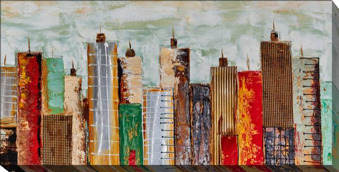 Paintings on canvas Colorful skyscrapers 2