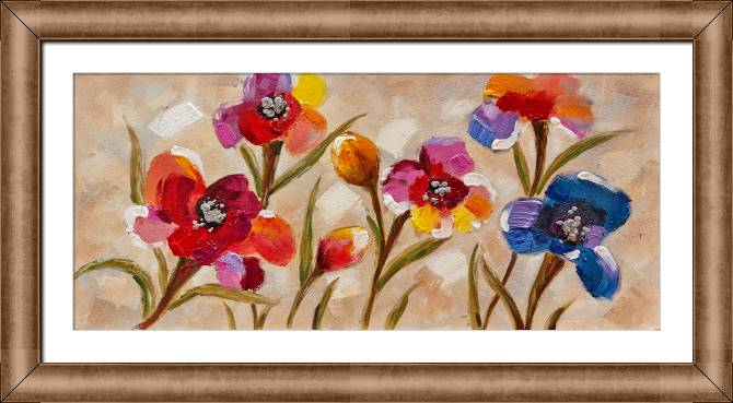 Картины в рамке, багете Irises panorama