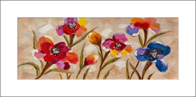 Купить и печать на заказ Картины, фото с паспарту Ирисы панорама