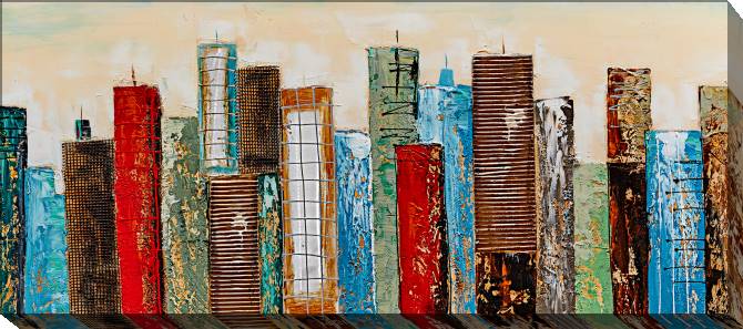 Paintings on canvas Colorful skyscrapers