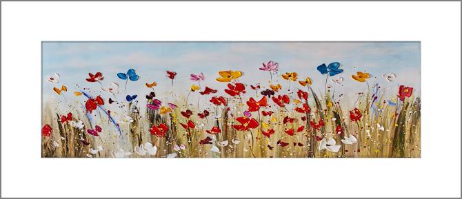 Купить и печать на заказ Картины, фото с паспарту Цветочное поле