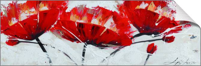 Картины на холсте Red flowers panorama