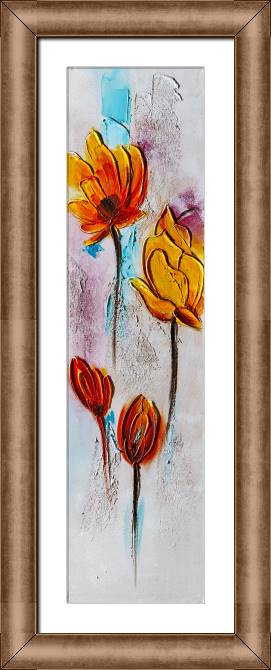 Картины в рамке, багете Orange flowers and buds