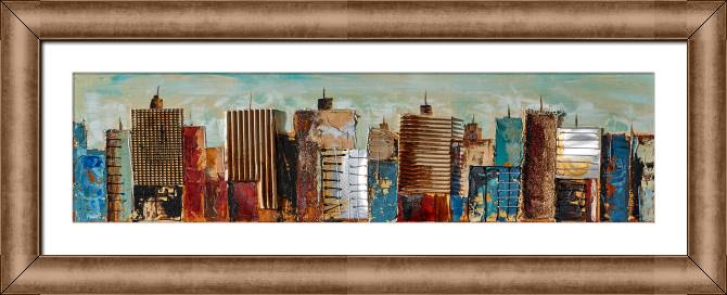Картины в рамке, багете Skyscrapers blue