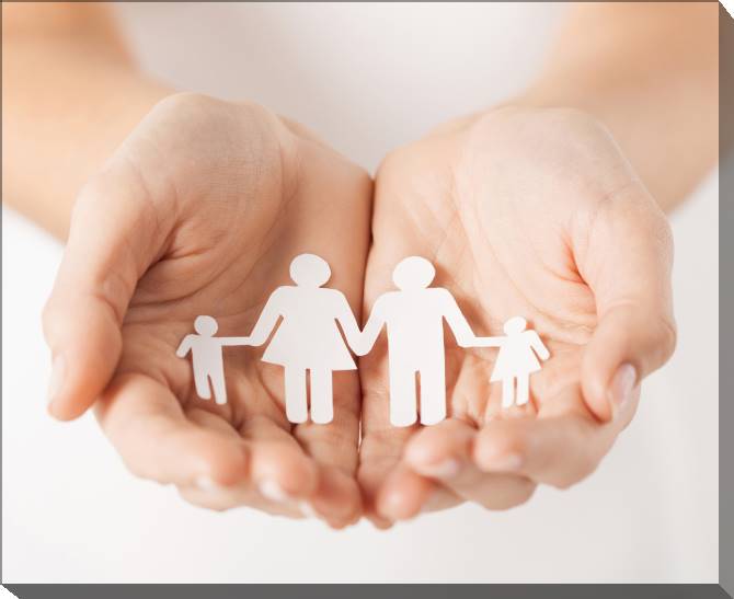 Paintings on canvas Caring for the family