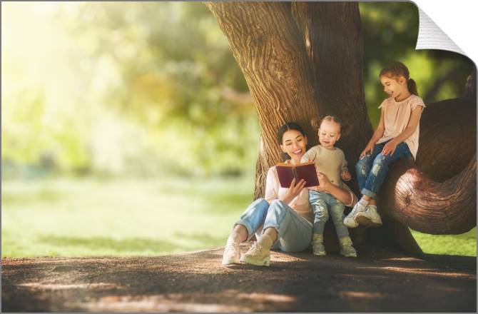 Купить и печать на заказ Картины на холсте Семья на природе