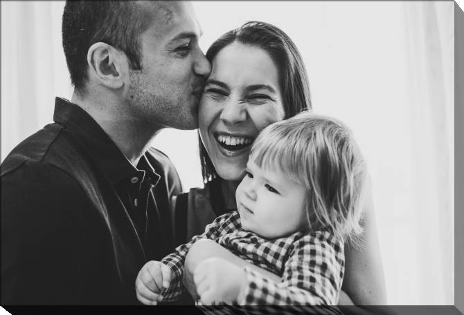 Paintings on canvas Black-and-white family photo