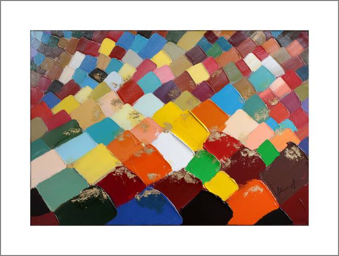 Картины, фото с паспарту Colorful brushstrokes