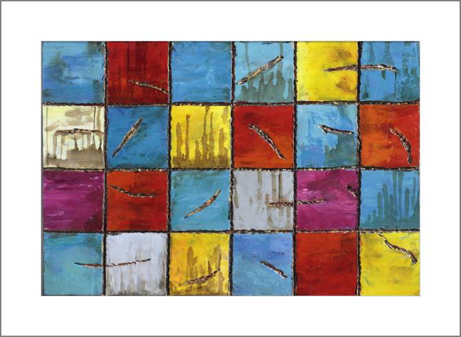 Купить и печать на заказ Картины, фото с паспарту Разноцветная мозаика