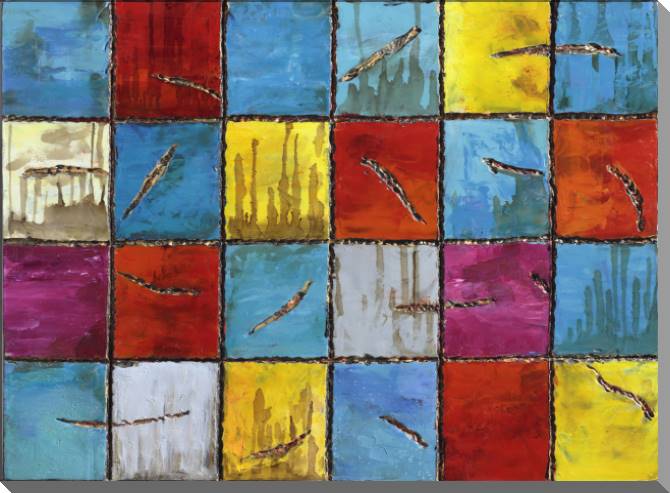 Paintings on canvas Multicolored mosaic
