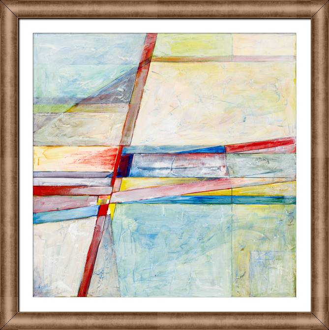 Framed and baguette paintings Colored lines