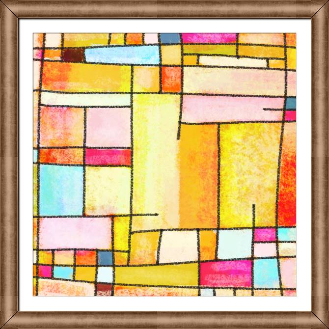 Framed and baguette paintings Abstraction in a cage