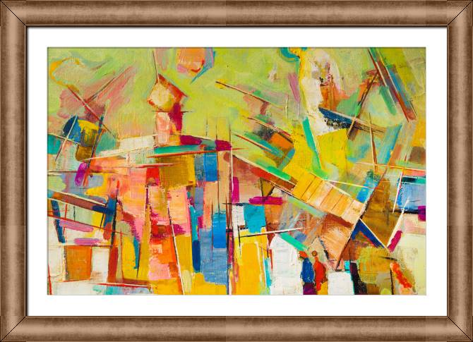 Framed and baguette paintings Colorful abstraction