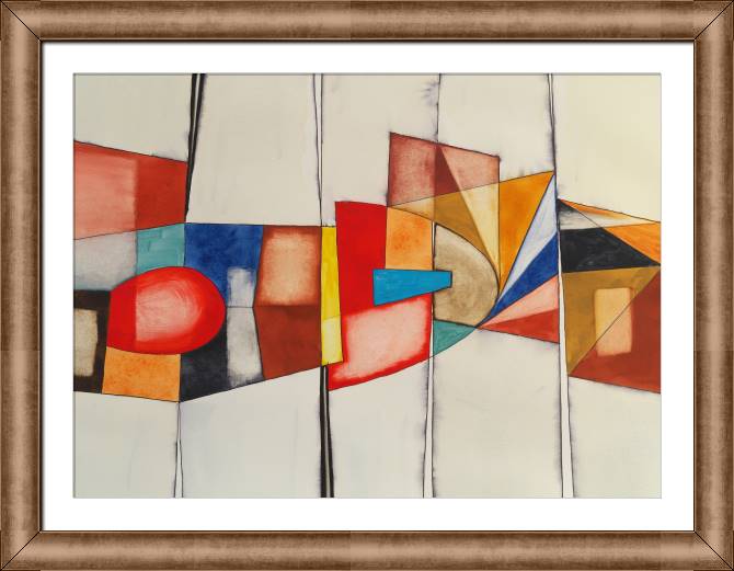 Framed and baguette paintings Abstraction in grey