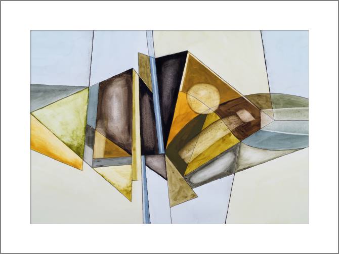 Картины, фото с паспарту Watercolor on gray