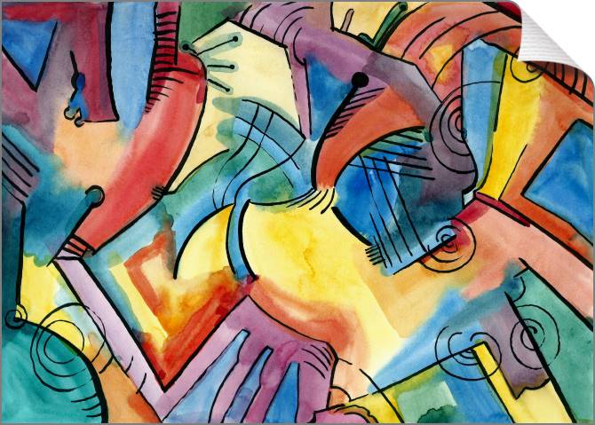 Купить и печать на заказ Картины на холсте Акварельная разноцветная