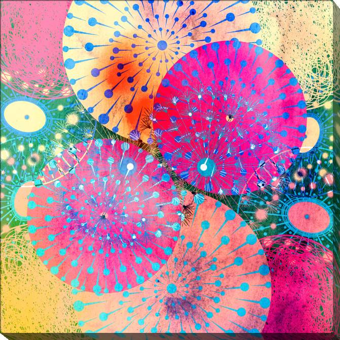 Paintings on canvas Hot pink circles