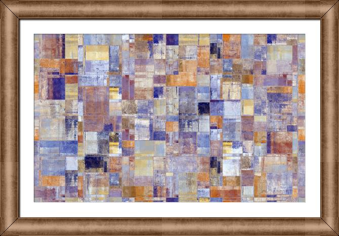 Framed and baguette paintings Blue-brown