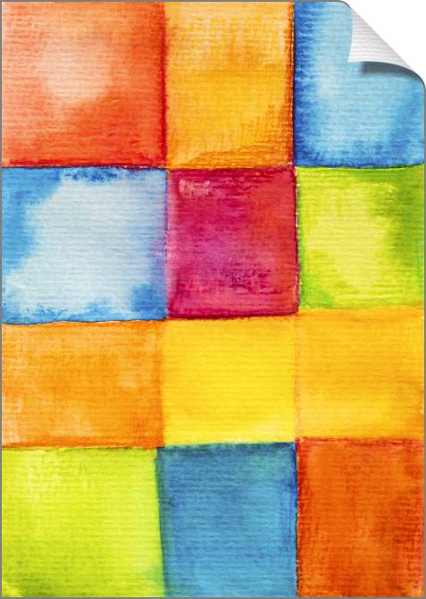 Купить и печать на заказ Картины на холсте Акварельные квадраты