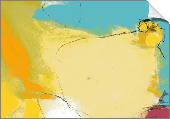 Купить и печать на заказ Картины на холсте Желто-бирюзовая абстракция