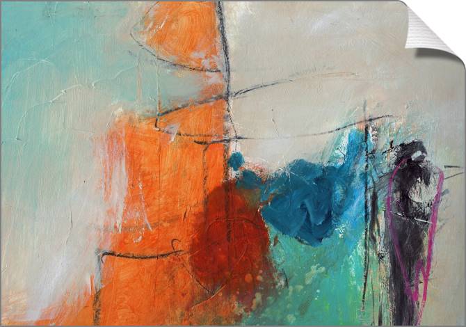 Купить и печать на заказ Картины на холсте Оранжево-серые штрихи