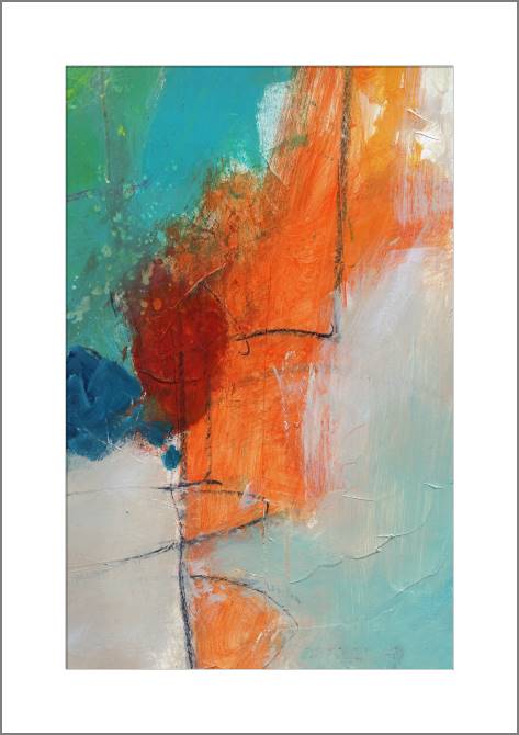 Купить и печать на заказ Картины, фото с паспарту Оранжево-серые штрихи