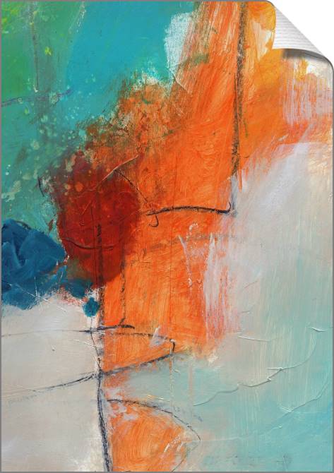 Купить и печать на заказ Картины на холсте Оранжево-серые штрихи