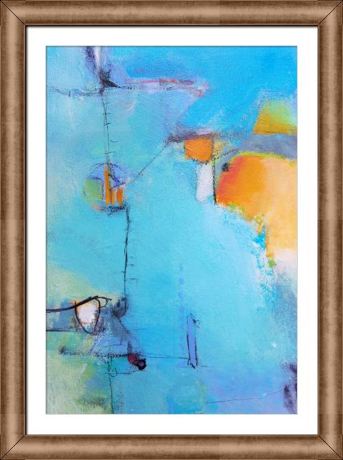 Framed and baguette paintings Nice blue