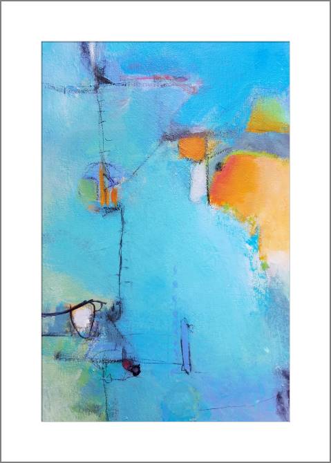 Картины, фото с паспарту Nice blue