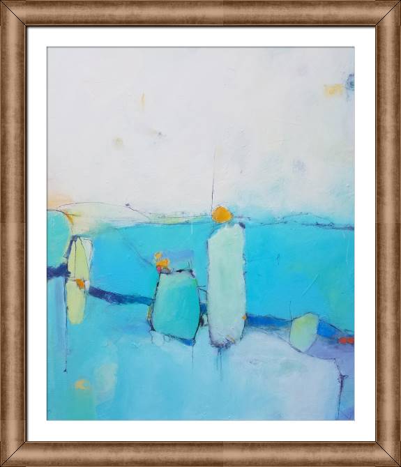 Framed and baguette paintings Nice blue