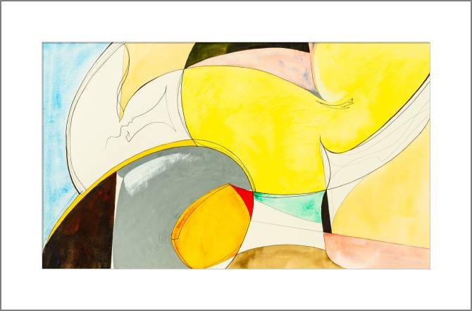 Картины, фото с паспарту Watercolor and graphics