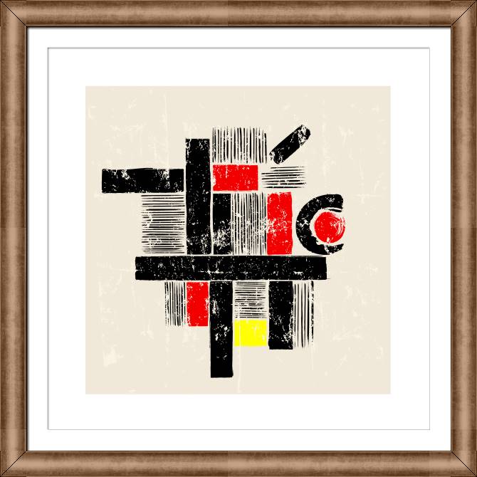 Framed and baguette paintings Stripes on beige
