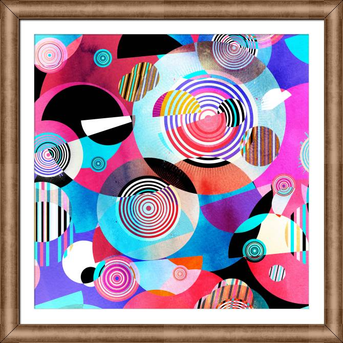 Framed and baguette paintings Retro composition