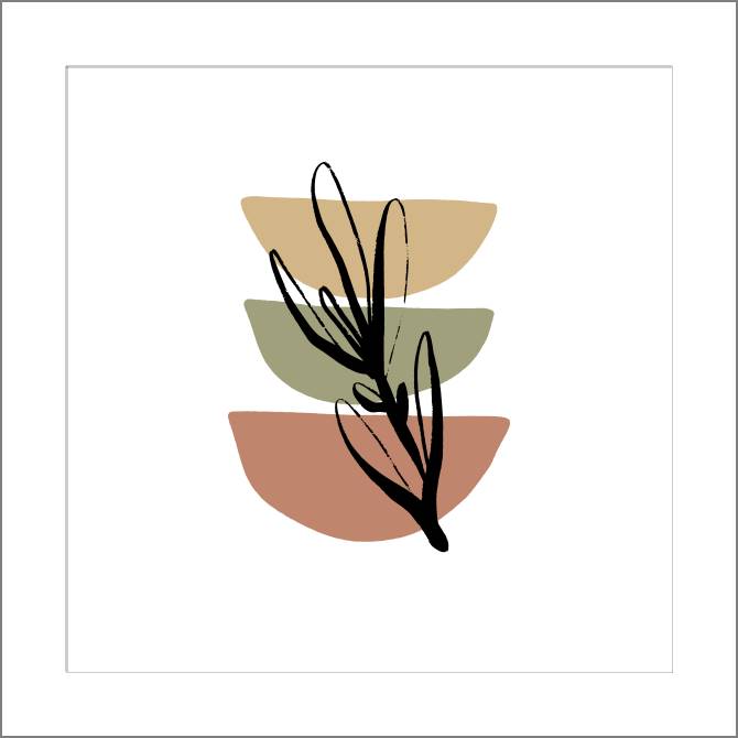 Купить и печать на заказ Картины, фото с паспарту Веточка и чаши