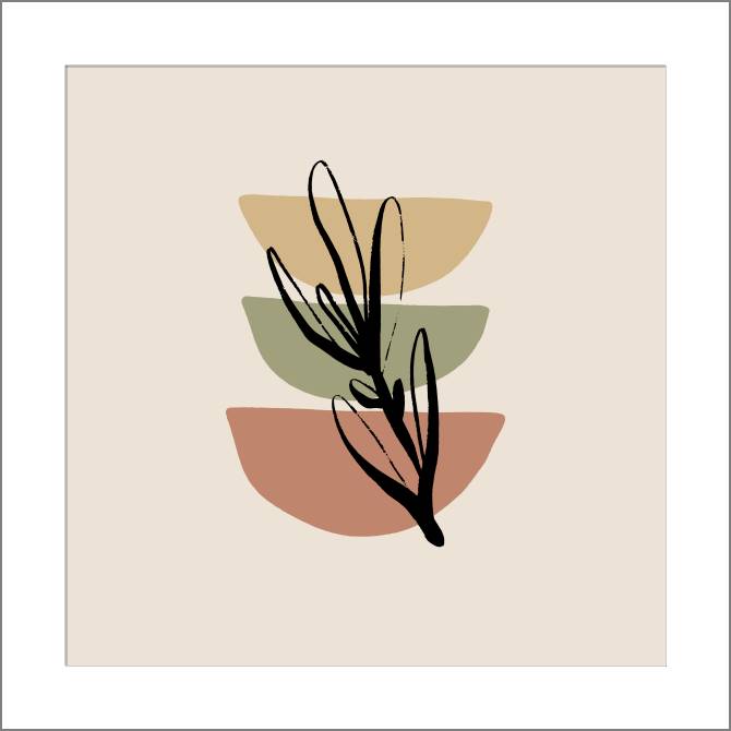 Купить и печать на заказ Картины, фото с паспарту Веточка и чаши