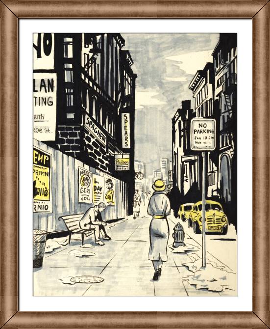 Framed and baguette paintings The Streets Of New York