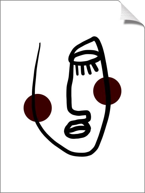 Картины на холсте Line drawing of the face