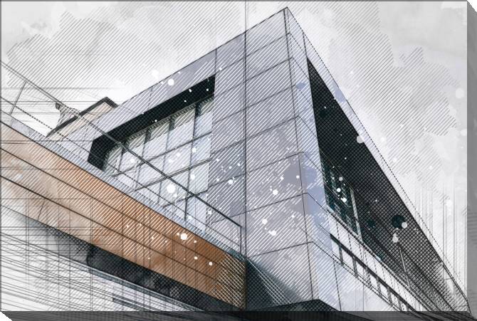 Картины на холсте Line and watercolor