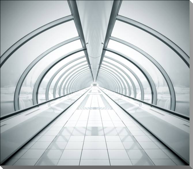 Купить и печать на заказ Картины на пластике, пеноркартоне Симметричный коридор