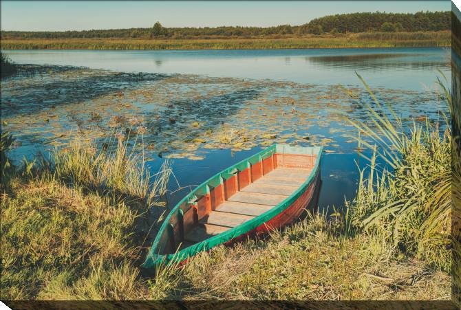 Paintings on canvas Fishing boat on the coast