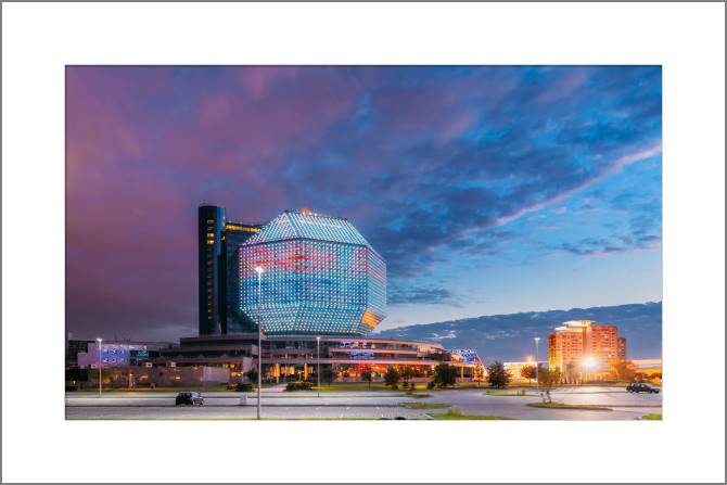 Купить и печать на заказ Картины, фото с паспарту Национальная библиотека в Минске