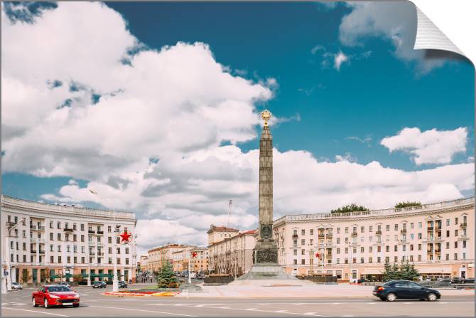 Купить и печать на заказ Картины на холсте Площадь Победы в Минске