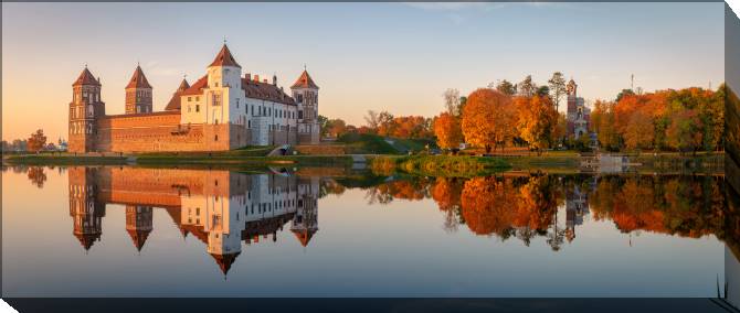 Paintings on canvas Mir castle panorama autumn