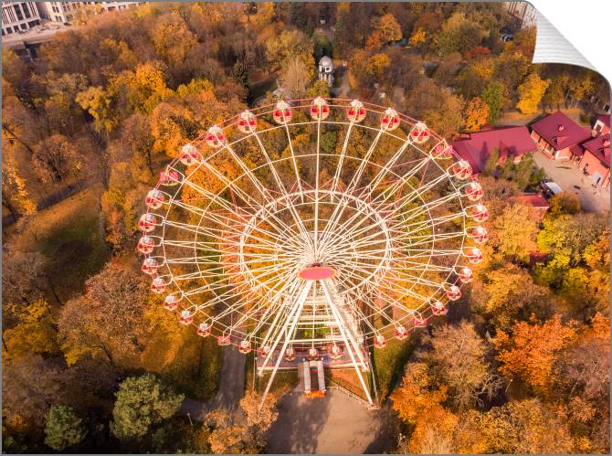Купить и печать на заказ Картины на холсте Колесо обозрения в Минск, парк Горького