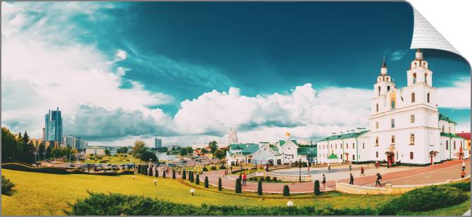 Купить и печать на заказ Картины на холсте Свято-Духов кафедральный собор в Минске на Немиге