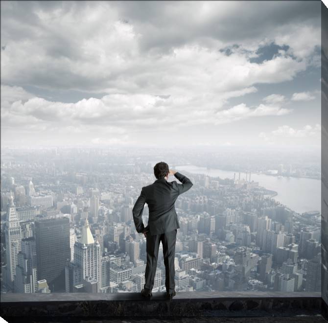 Paintings on canvas The view from the roof