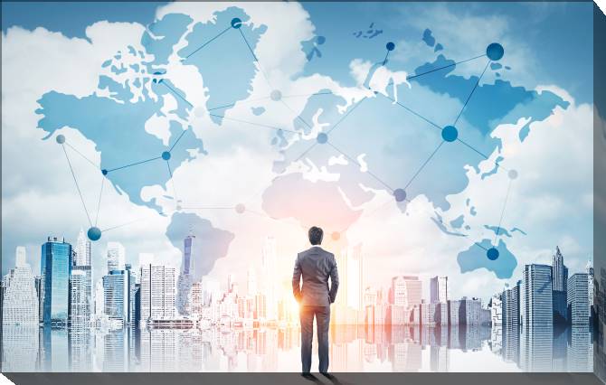 Купить и печать на заказ Картины на холсте Международный бизнес