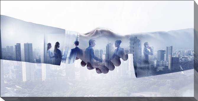 Paintings on canvas Business deal