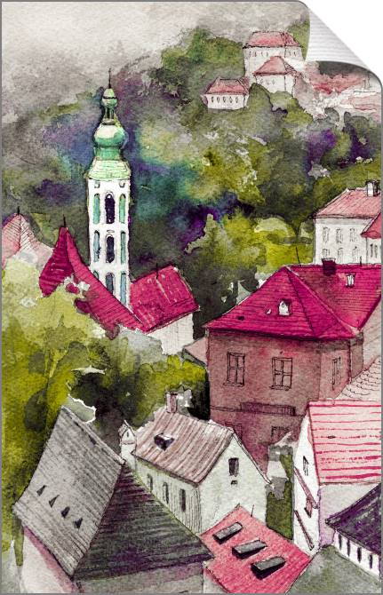 Купить и печать на заказ Картины на холсте Чешский город